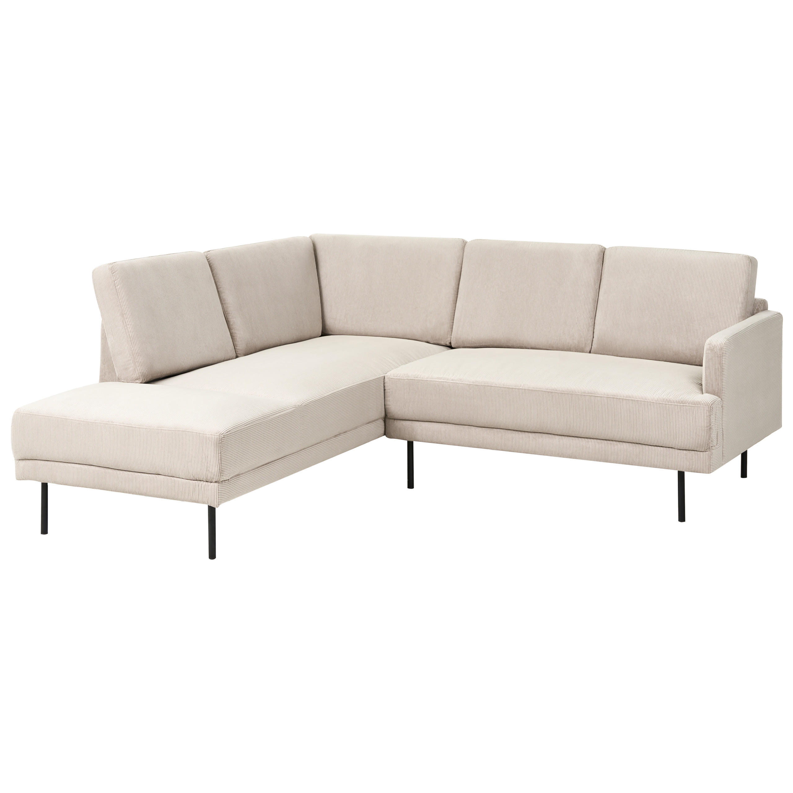 Beliani Ecksofa Beige, Schwarz 210x200 cm