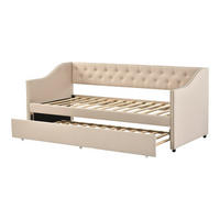 SCHLAFSOFA 90x200 cm ausziehbar, Leinen, Grau - Grau, Holz (90/200cm)