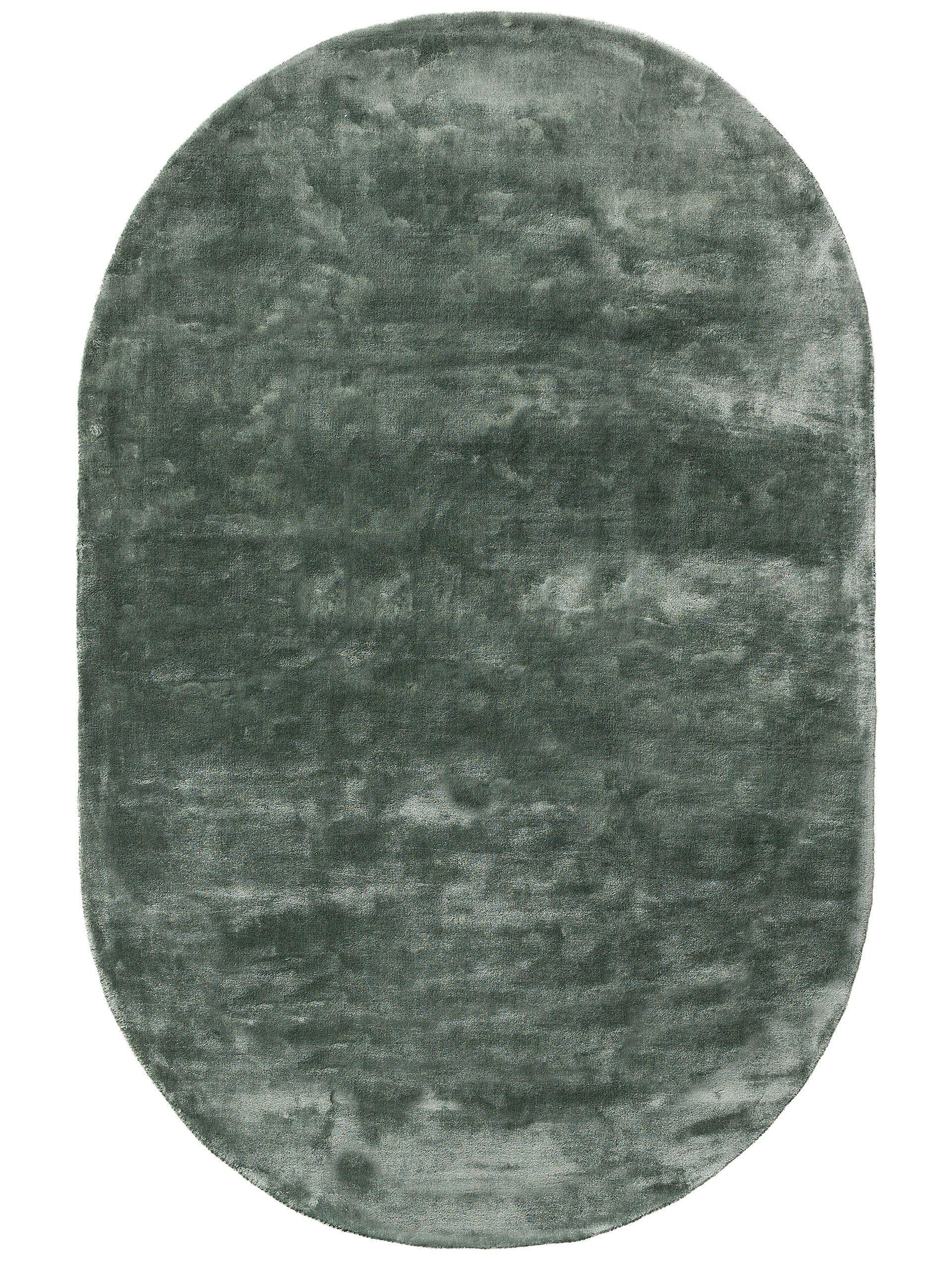 VISKOSETEPPICH OVAL Nela Hellgrün 150x230 cm - Hellgrün, Textil (150/230cm) - benuta Pure