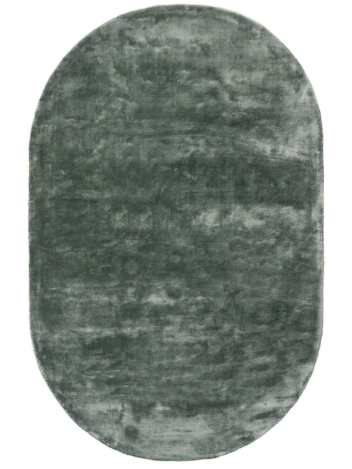 VISKOSETEPPICH OVAL Nela Hellgrün 150x230 cm - Hellgrün, Textil (150/230cm) - benuta Pure