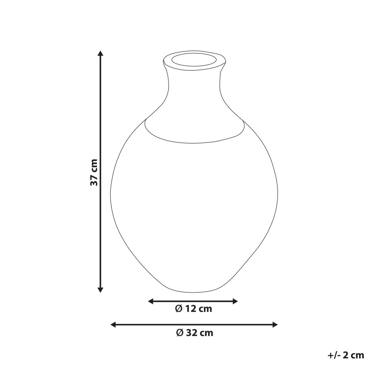 DEKOVASE Terrakotta braun Bursa - Braun, Stein (37cm) - Beliani