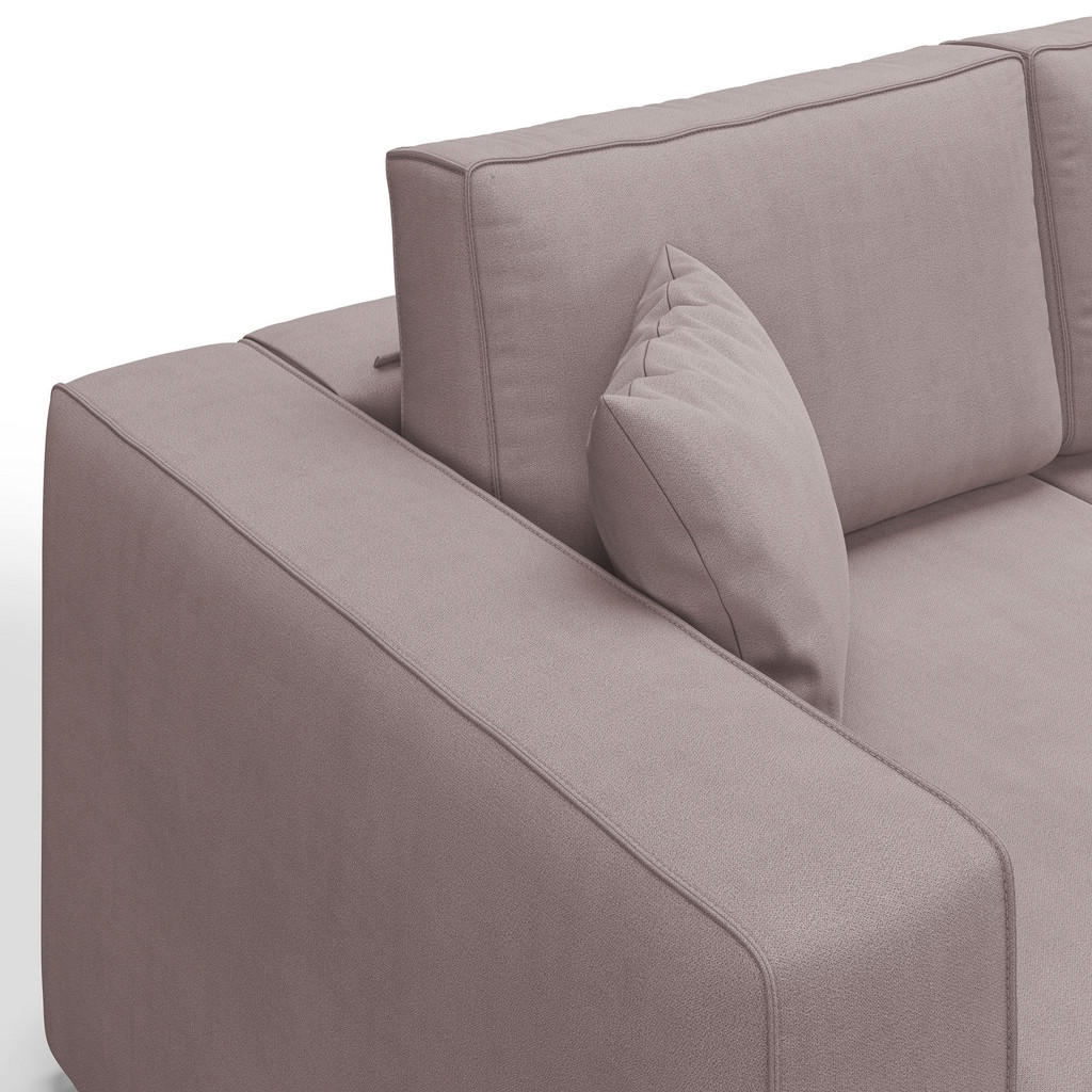 Thumbnail - Divani.store Linearsofa, Rosa, Textil, 245x86x99 cm, Wohnzimmer, Sofas & Couches, Sofas