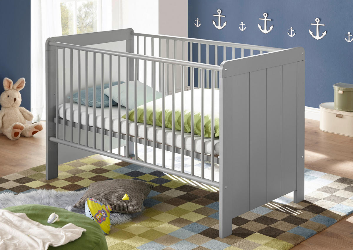 BABYZIMMER Larissa in Bolton Oak und Arktisgrau 5 teilig - Braun, Holzwerkstoff (120/200/80cm)