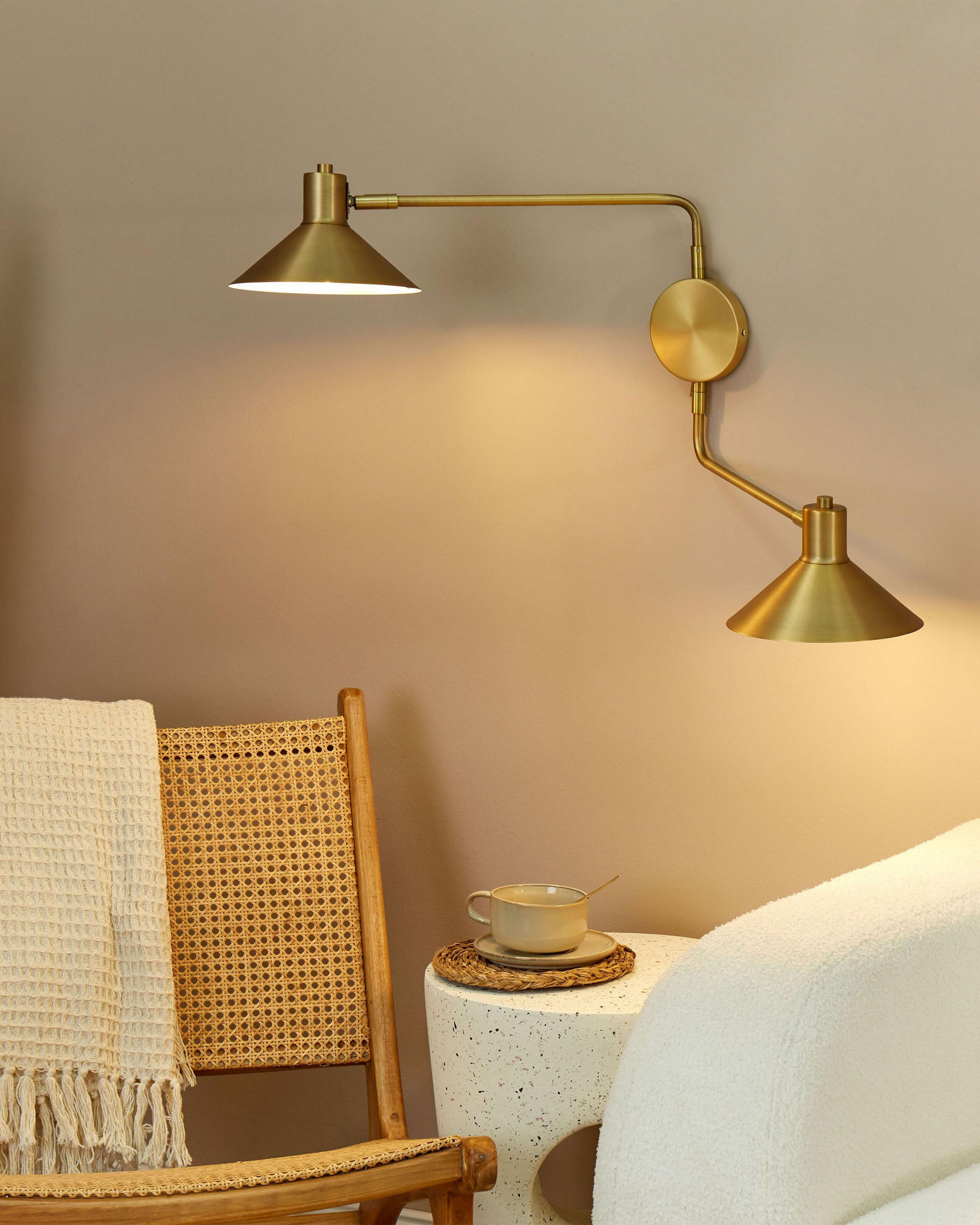 WANDLEUCHTE Gold Kadassa - Goldfarben, Metall (84/38/20cm) - Beliani