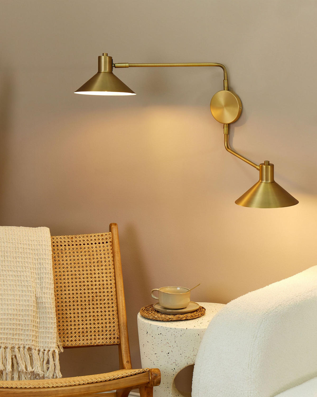 WANDLEUCHTE Gold Kadassa - Goldfarben, Metall (84/38/20cm) - Beliani