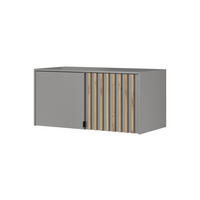 SCHRANKAUFSATZ STILO 2D 105 cm (Grau, Lamellen Artisan Eiche, 2 Türen, Metallgriffe) - Schwarz/Grau, Holz/Holzwerkstoff (105/50/51cm) - Ravio