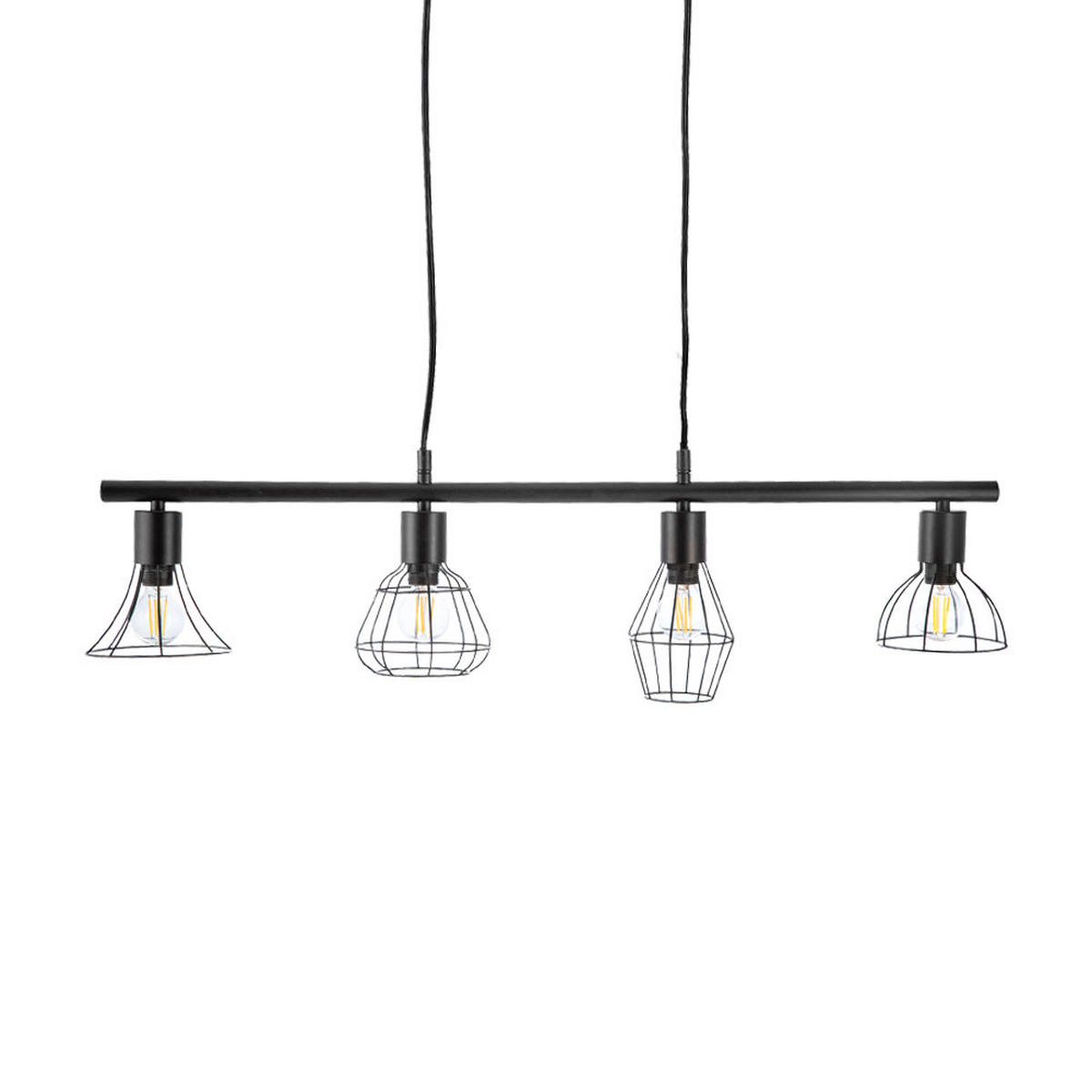 LED HÄNGELEUCHTE Metall Schwarz Gitteroptik - Schwarz, Metall (75/13/150cm)