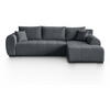 ECKSCHLAFSOFA Diana mt Bettkasten dunkelgrau rechts - Dunkelgrau/Schwarz, Textil (255/175cm) - Beautysofa