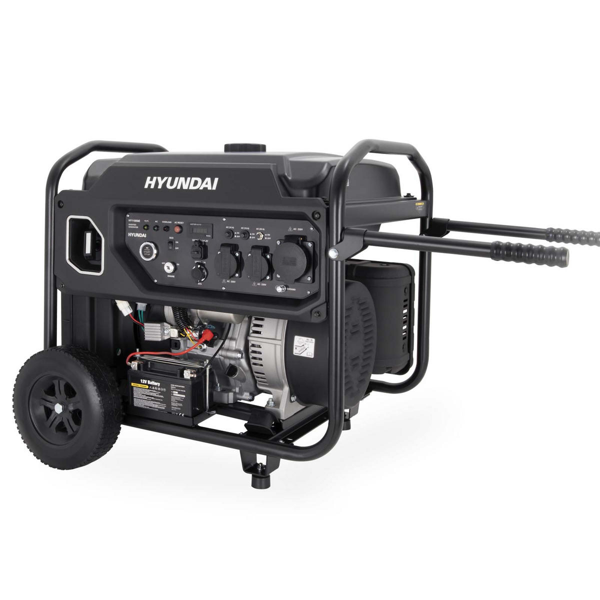 INVERTER-GENERATOR HY11000iE (11.0 kW, E-START, 2 x 230V, ECO-Modus) - Schwarz, Metall (68/55/58.5cm) - HYUNDAI