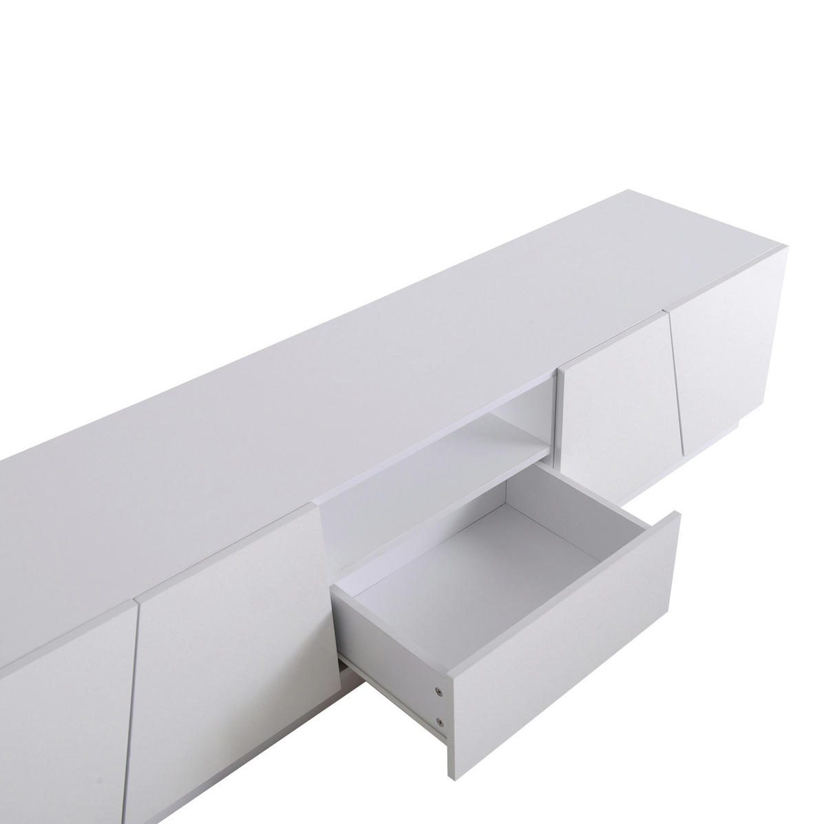 TV-ELEMENT mit 4 Türen 170 cm MDF Weiß - Weiß, Holzwerkstoff (37/42/170cm) - Beauniv