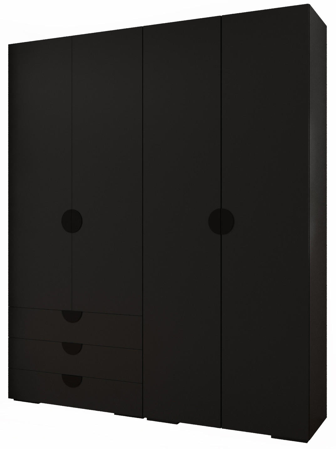 GARDEROBEN-SET 236,7/200/47 - Schwarz, Holz/Kunststoff (200/236.7/47cm) - Abiks Möbel
