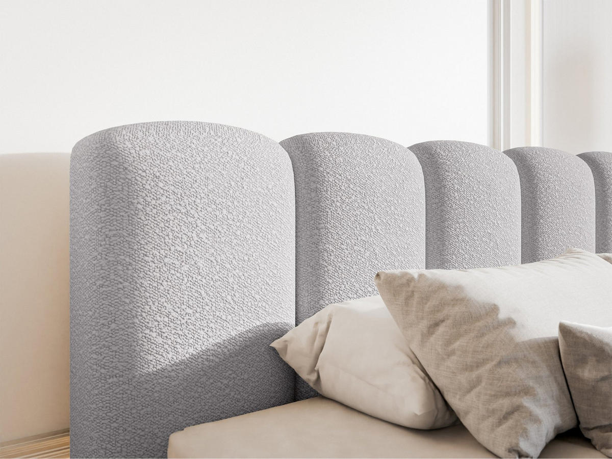 POLSTERBETT Cloudy II Hellgrau 140x200 cm - Hellgrau, Holz/Textil (140/200cm) - Selsey