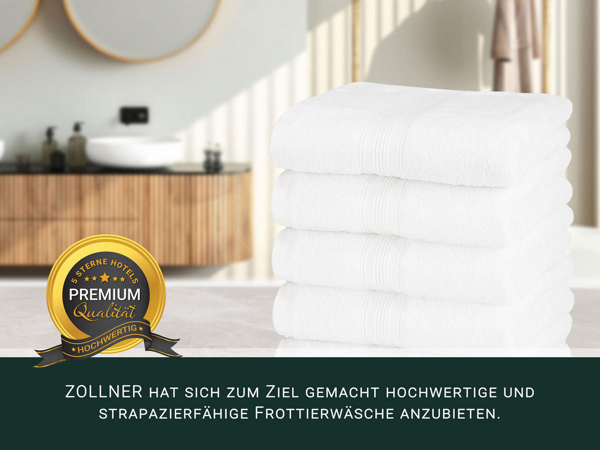 HANDTÜCHER, 6er-Set, 50x100 cm, 100% Baumwolle, Grau - Weiß, Textil (50/100cm) - Zollner