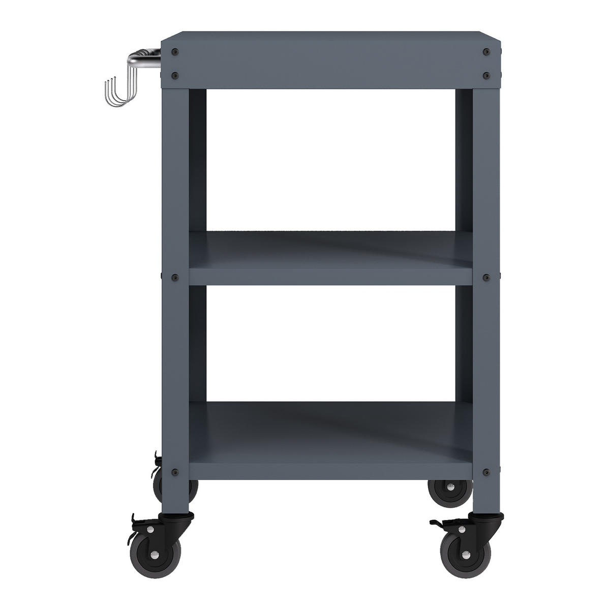 ZAHRADNÍ SERVÍROVACÍ VOZÍK Bolognano - tmavě šedá, kov (50/80.5/50cm) - casa.pro