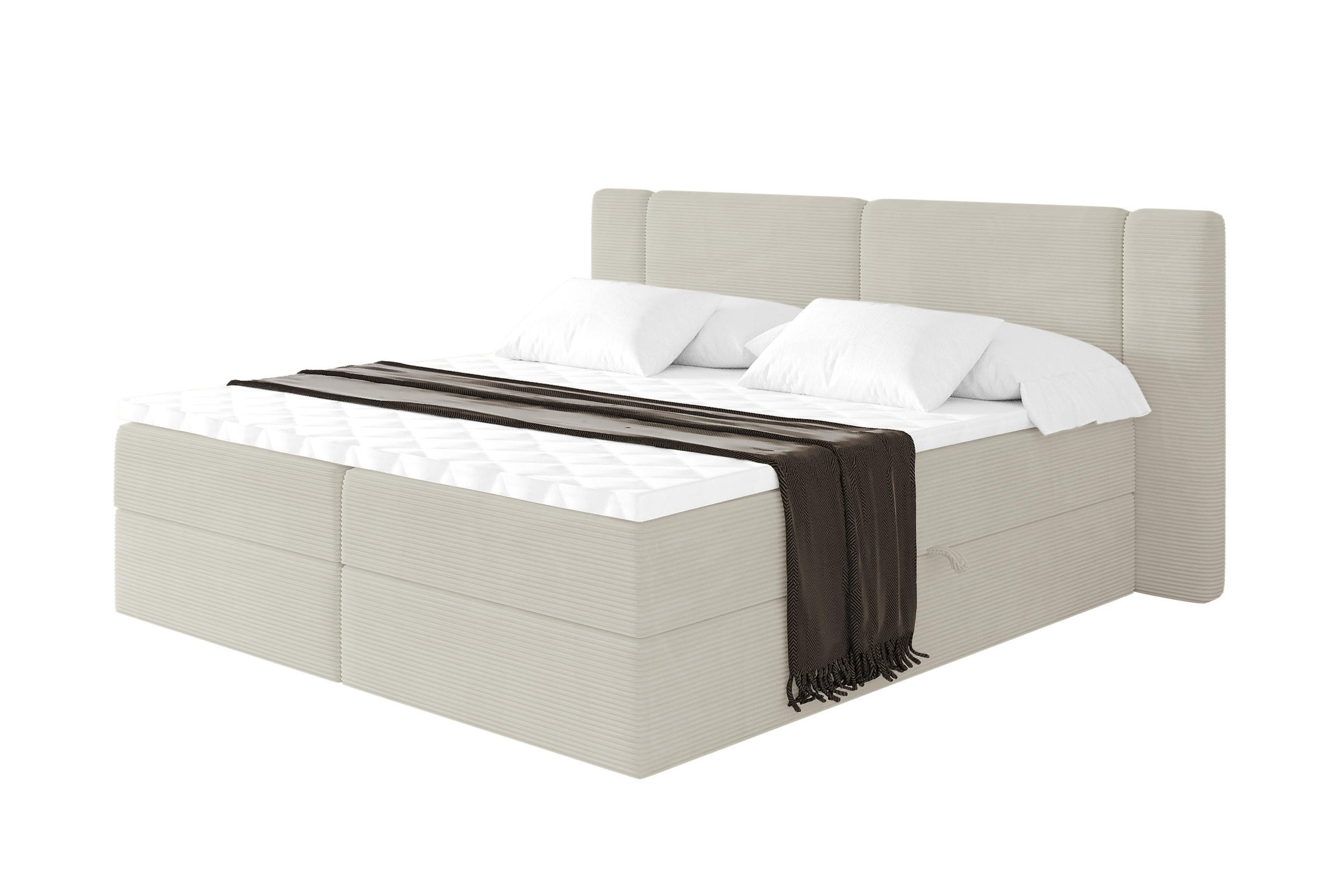 BOXBETT mit Matratze H4 - EVON - 140x200 cm Creme - Creme, Holzwerkstoff (140/200cm) - ALTDECOR