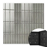 SCHLÜSSELBOX Schwarz 30x30 cm- Türöffnung nach rechts - Graue Fliesen - Grau, Metall (30/30/5cm) - TULUP