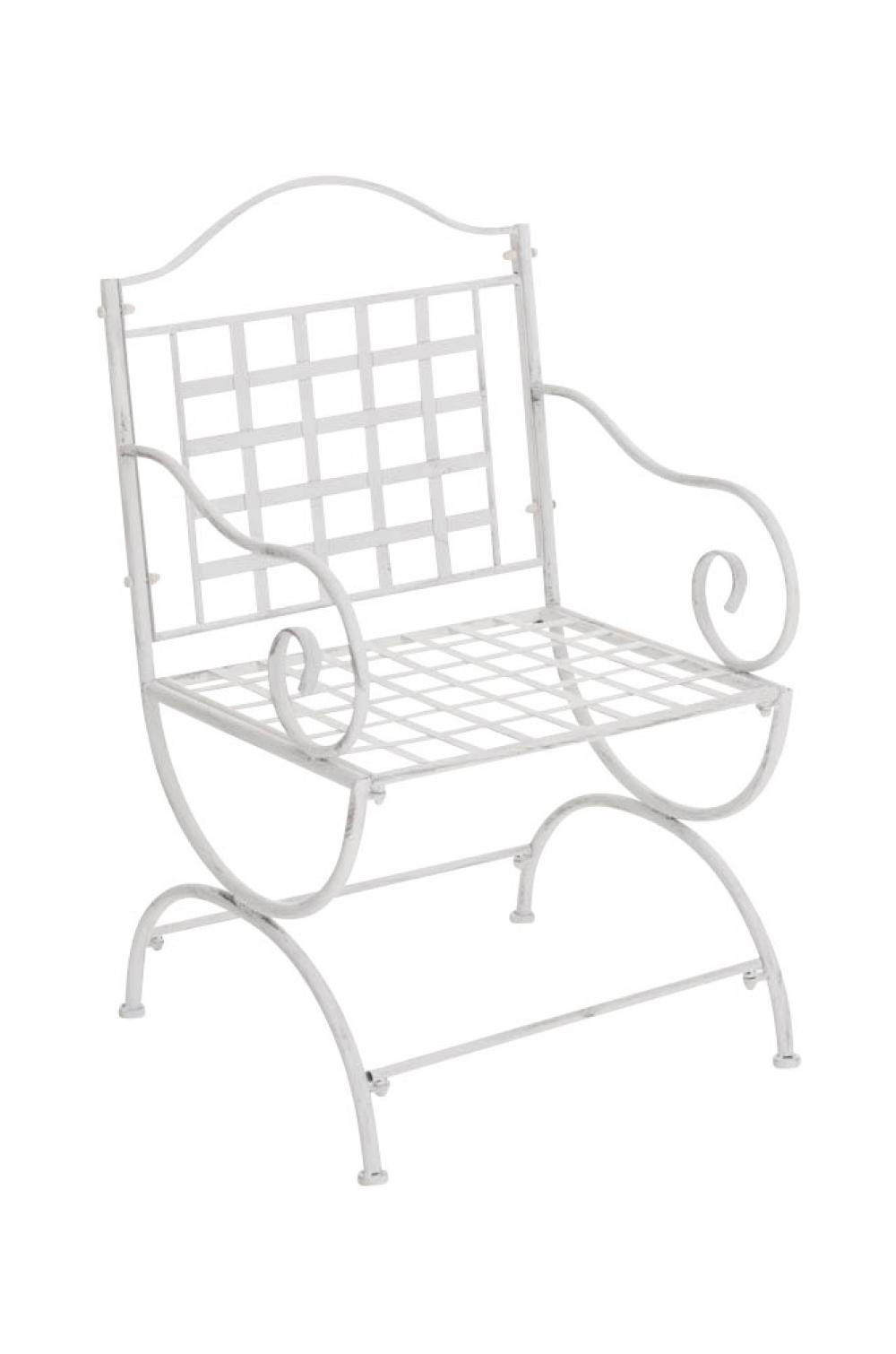 GARTENSTUHL Metall Antik Weiß - Weiß, Metall (56/92/53cm) - CLP