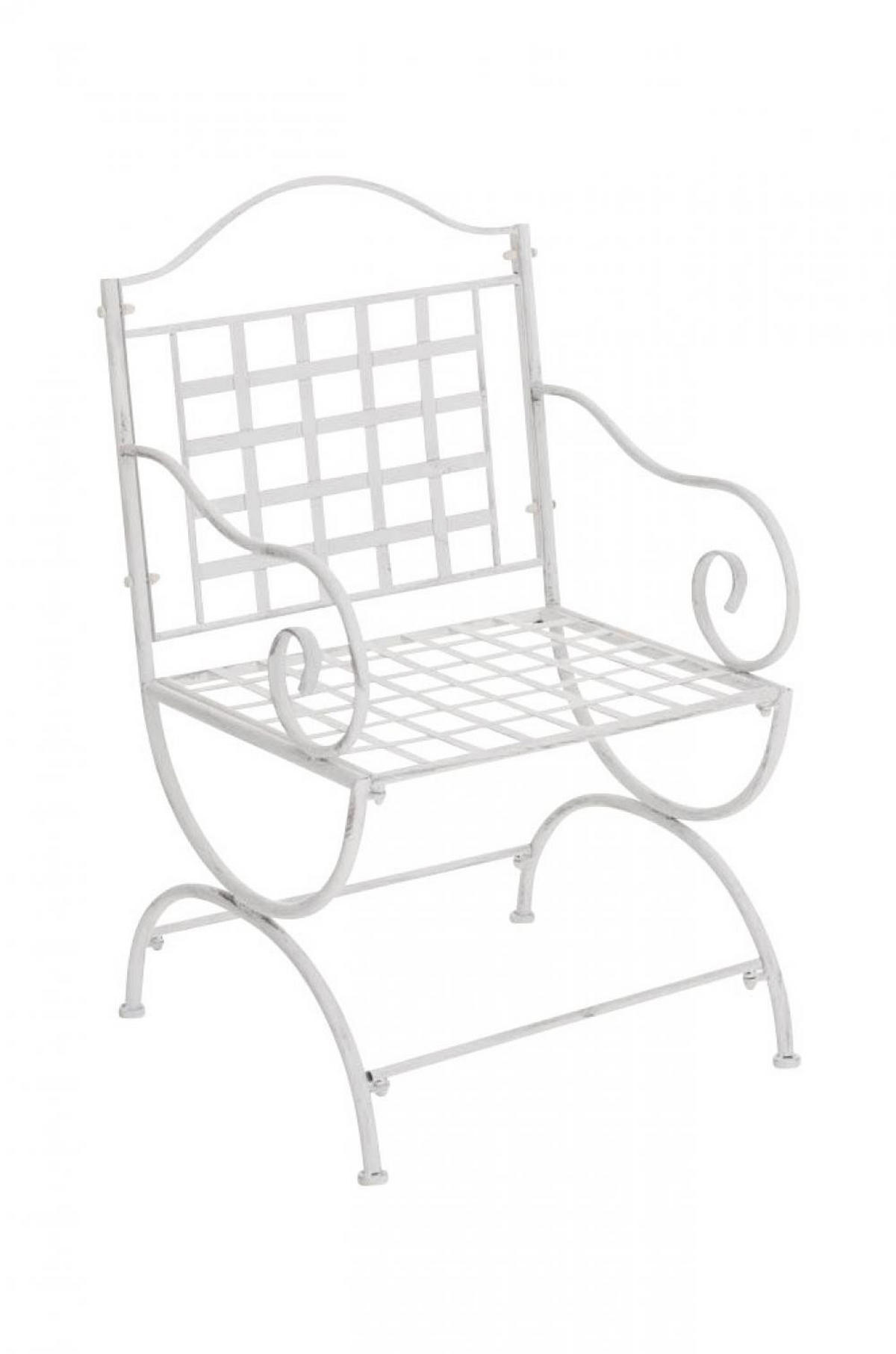 GARTENSTUHL Metall Antik Weiß - Weiß, Metall (56/92/53cm) - CLP