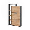 SCHUHKIPPER Orlando Goldkraft Eiche/Anthrazit 80 x 128.3 cm mit 3 Klappfächern - Honigeiche, Holzwerkstoff (80/128.3/18.2cm) - Vicco