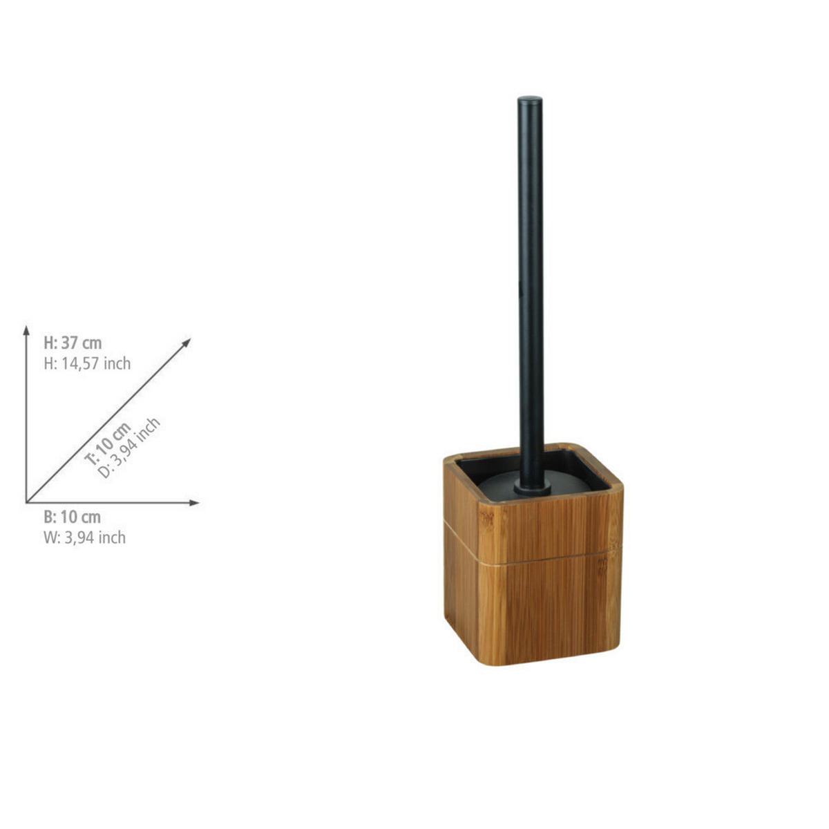 WC-BÜRSTE aus hartem Bambus Serro 10/10/37 cm - Braun, Naturmaterialen (10/37/10cm) - Wenko