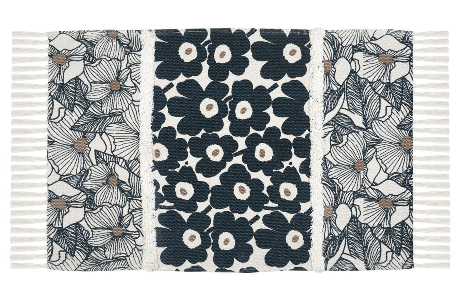 BAUMWOLLTEPPICH Eugenie 60/90 cm - Multicolor, Naturmaterialen (90/60cm)