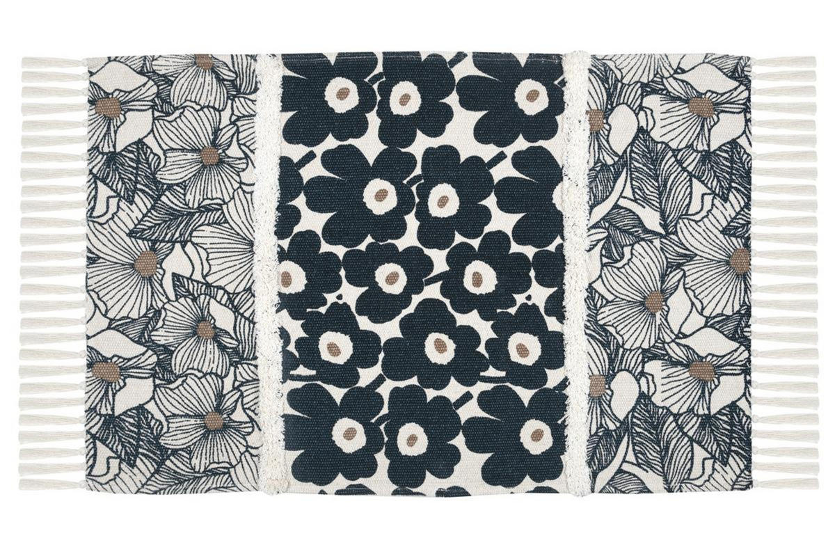 BAUMWOLLTEPPICH Eugenie 60/90 cm - Multicolor, Naturmaterialen (90/60cm)
