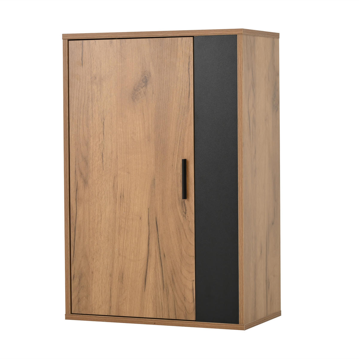 WOHNWAND 3-teilig TV Schrank Holz Schwarz 140cm - Eichefarben, Holzwerkstoff (140/39/35cm) - FLIEKS