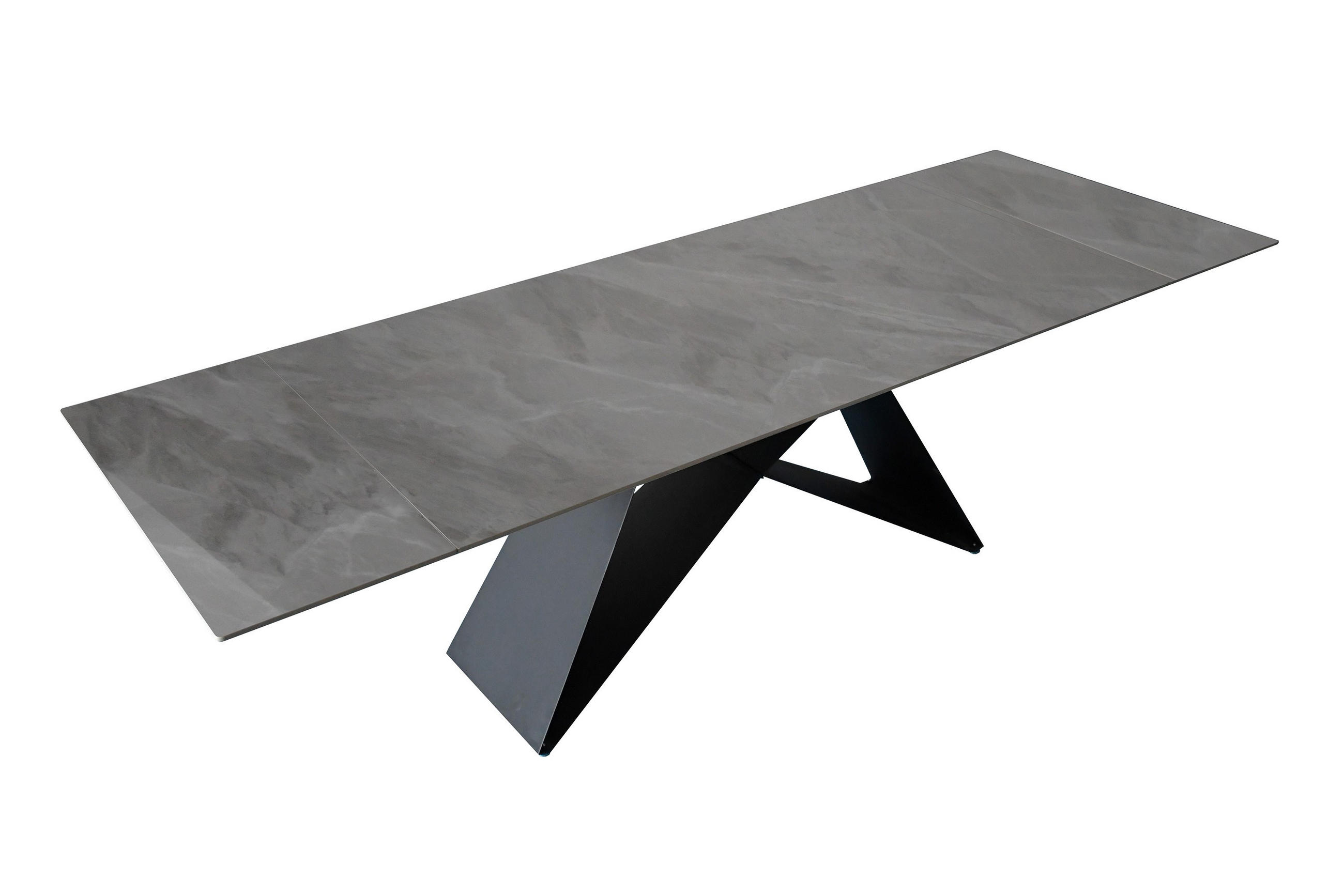 ESSTISCH MILLIE - Hellgrau/Schwarz, Keramik (90/180/76cm) - SAM