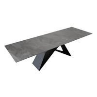 ESSTISCH MILLIE - Hellgrau/Schwarz, Keramik (90/180/76cm) - SAM