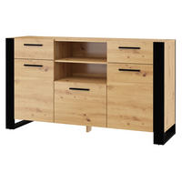 SIDEBOARD Nouka Holz und Schwarz - Schwarz, Holzwerkstoff (155/87/45cm) - Petits-meubles