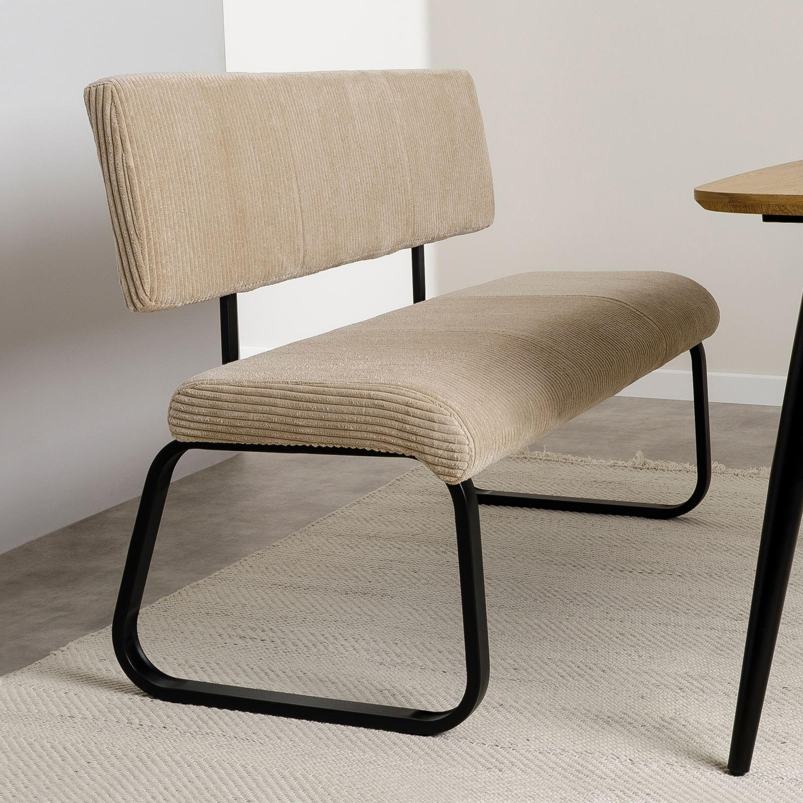 ESSZIMMERBANK MATESE - Beige, Textil/Metall (135/88/58cm) - IDIMEX