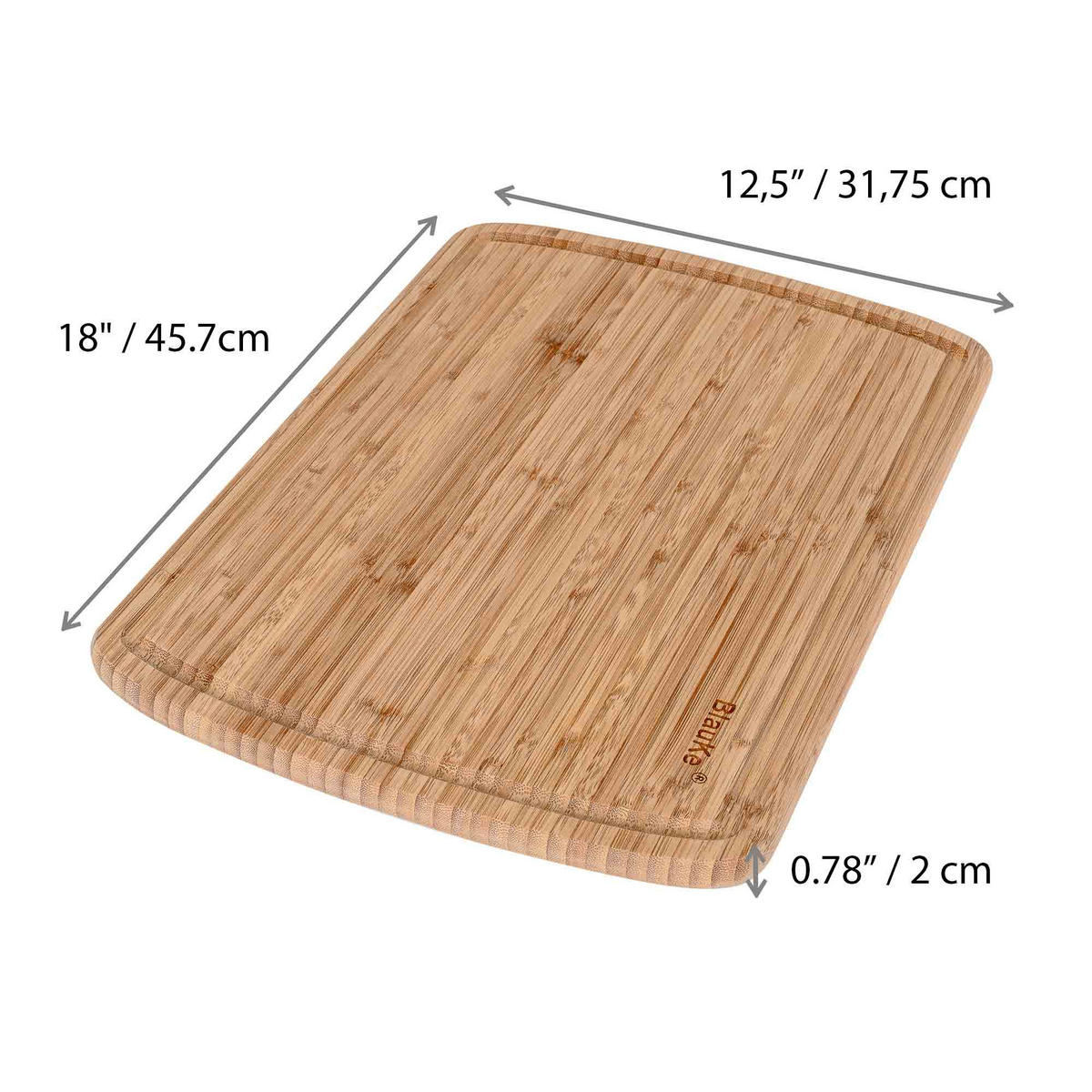 SCHNEIDEBRETT aus Holz mit Saftrille (45x31cm) - Beige, Holz (31.5/45.5cm) - BlauKe