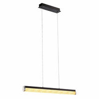 LED HÄNGELEUCHTE Stahl Schwarz - Schwarz, Glas (76.5/8/110cm)