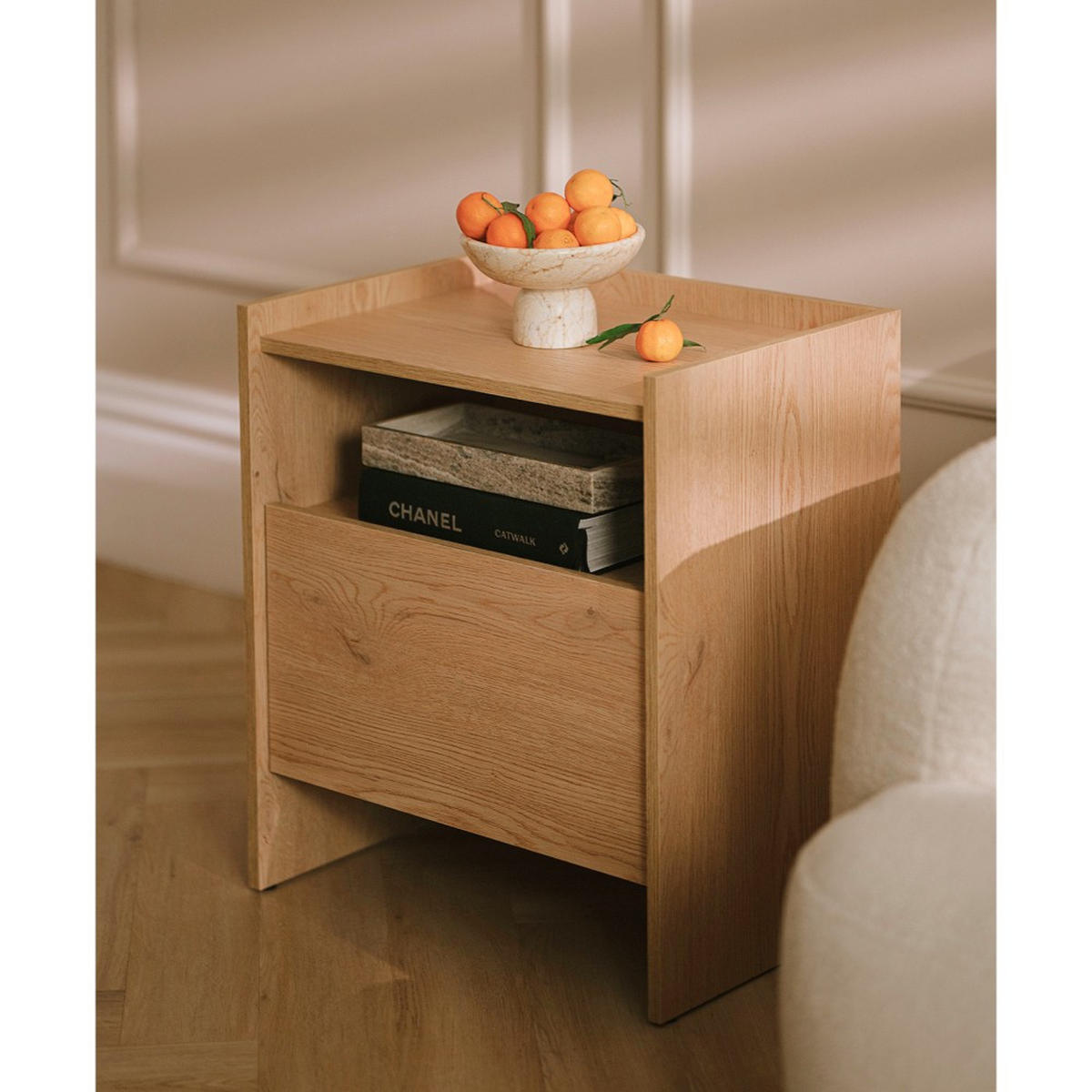 NACHTTISCH Juni mit 1 Schublade, 50 cm, eiche Cremona - Eichefarben, Holzwerkstoff (53/60/38cm) - Beautysofa
