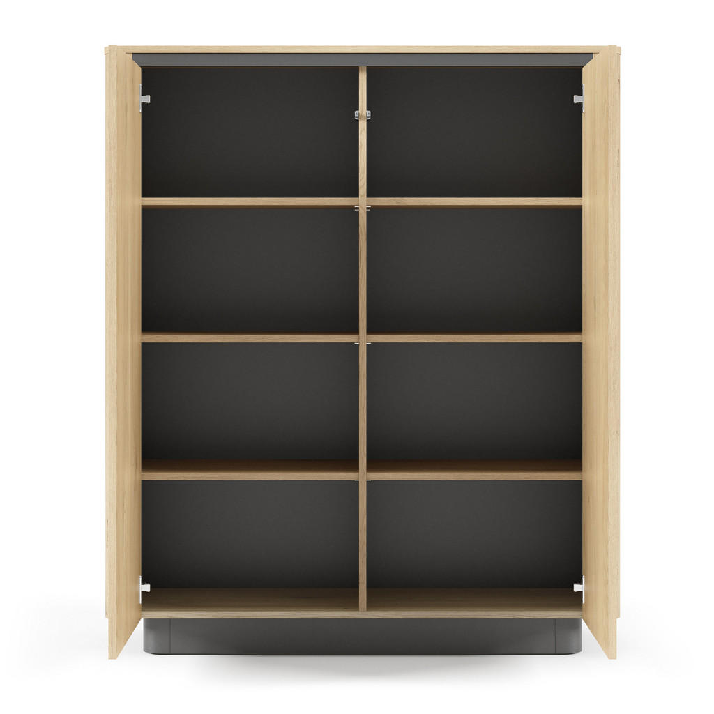 Thumbnail - Masseno Highboard, Eiche, Holzwerkstoff, 113.2x133.1x38.1 cm, Wohnzimmer, Kommoden & Sideboards, Highboards