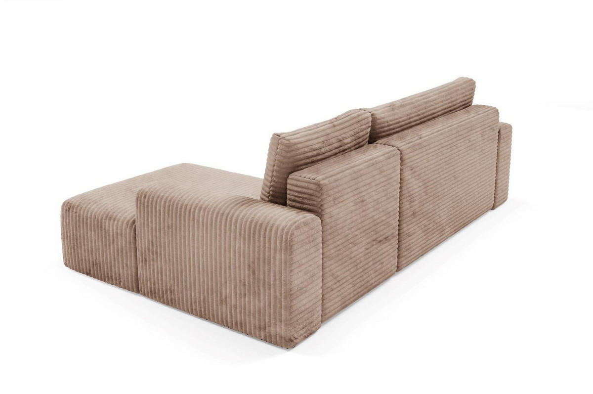 ECKSOFA mit Schlaffunktion Brown - Beige, Textil (268/163cm) - Furnisell