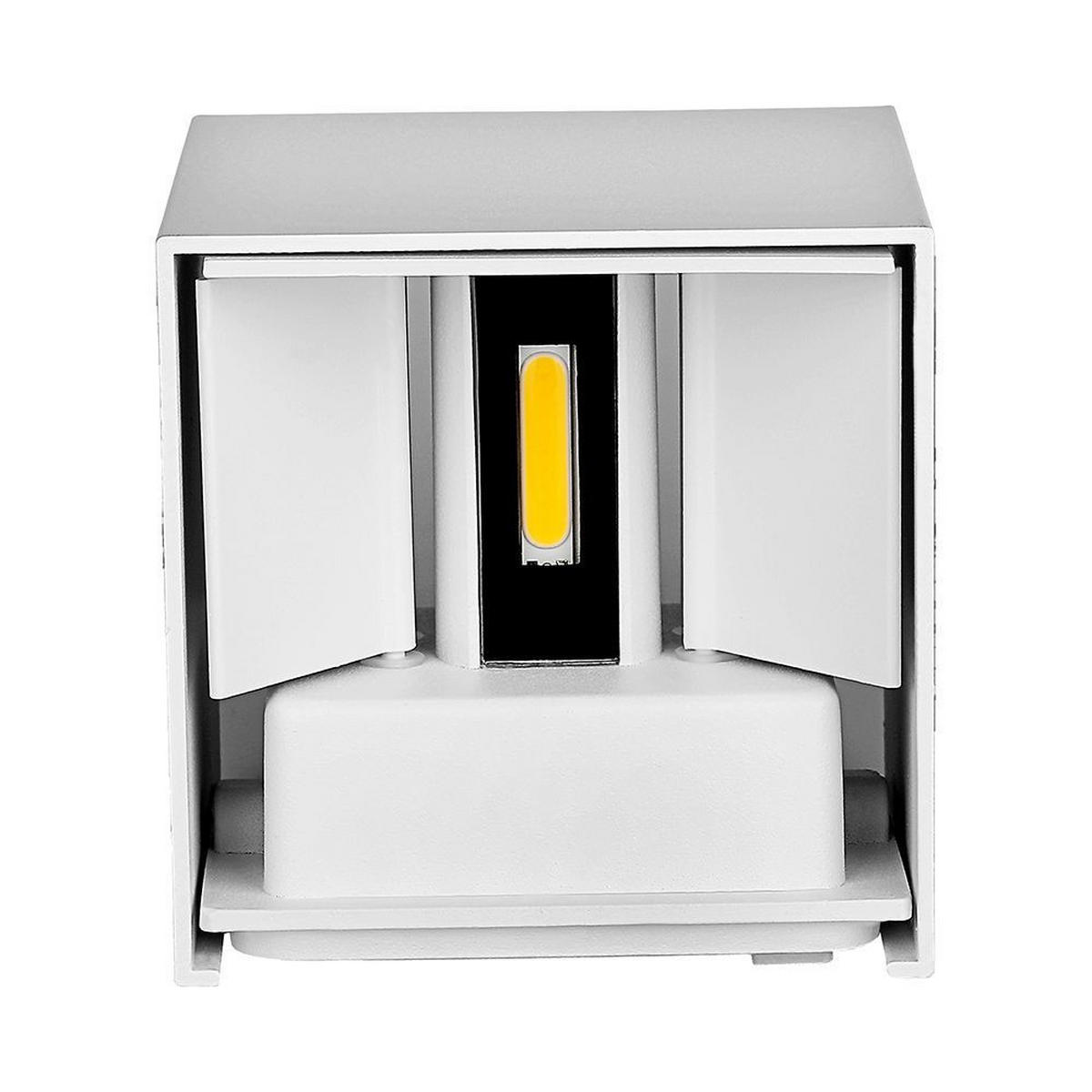 LED AUSSEN-WANDLEUCHTE Aluminium Weiß - Weiß, Metall (10/10/10cm)