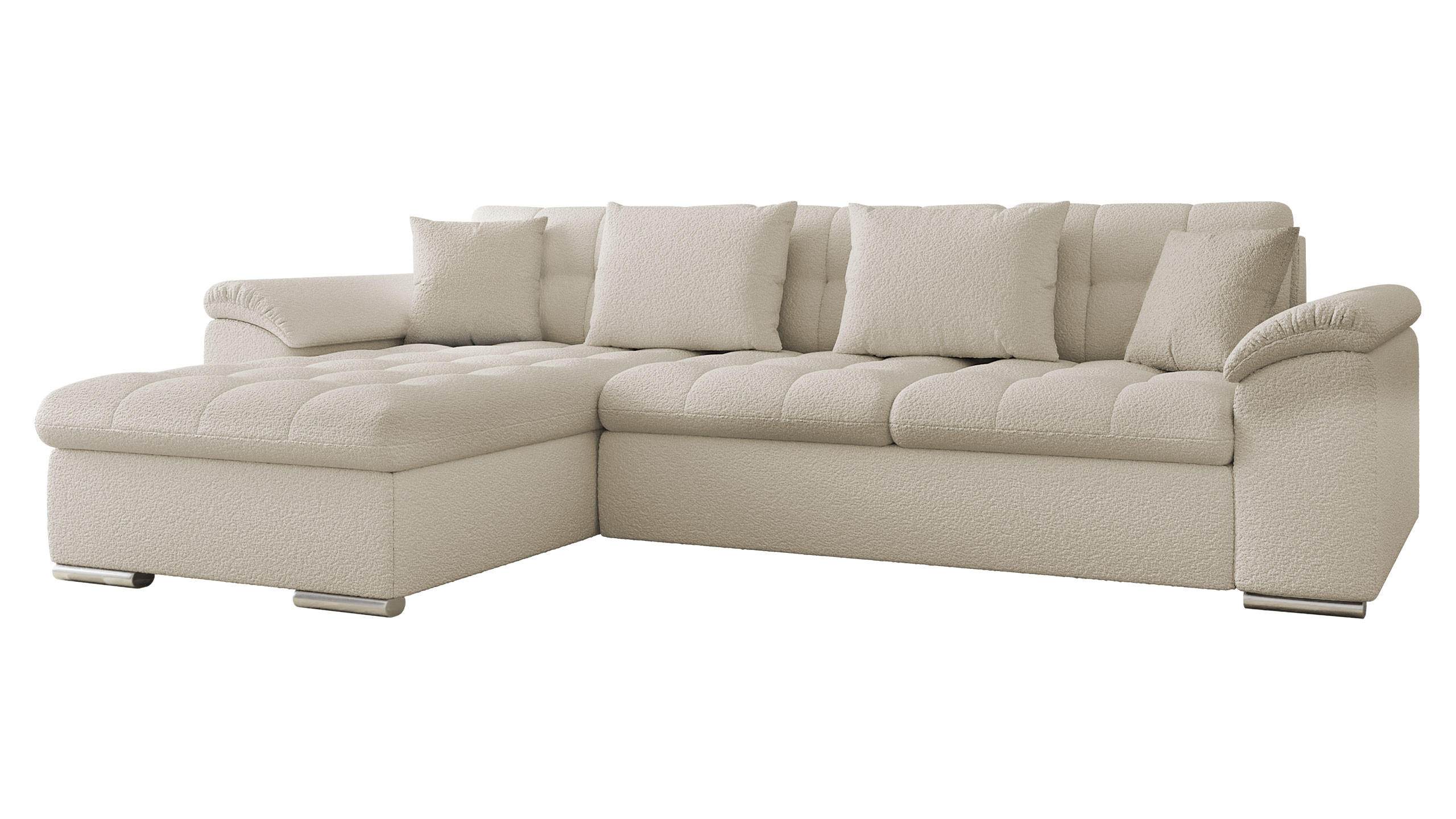 ECKSOFA Diana Premium, Seite: Links - Beige, Holz/Textil (280/160cm) - MIRJAN24