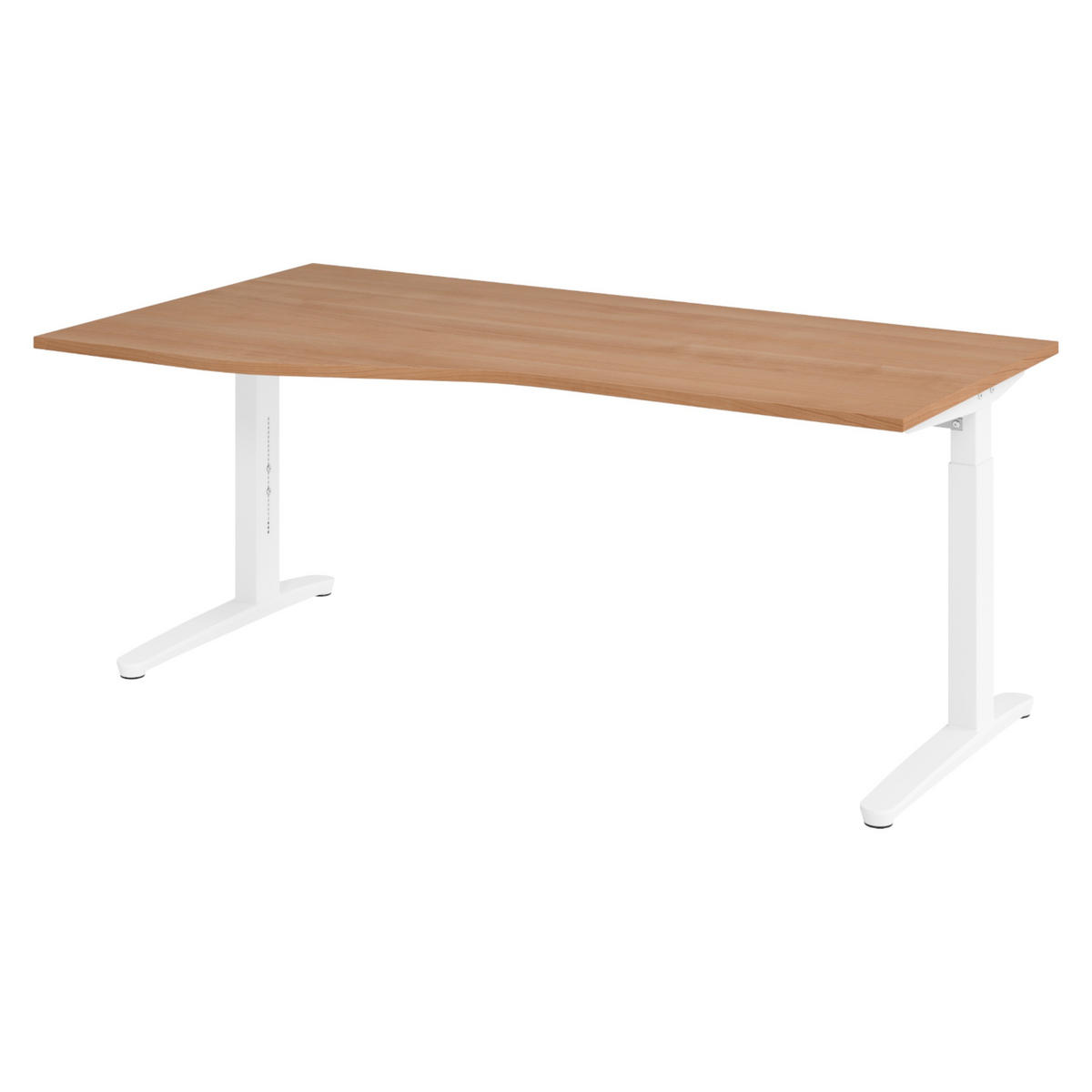 SCHREIBTISCH Serie-XB 100/180/74 cm in Nussbaumfarben/Weiß - Nussbaumfarben/Weiß, Holzwerkstoff (100/180/74cm) - bümö