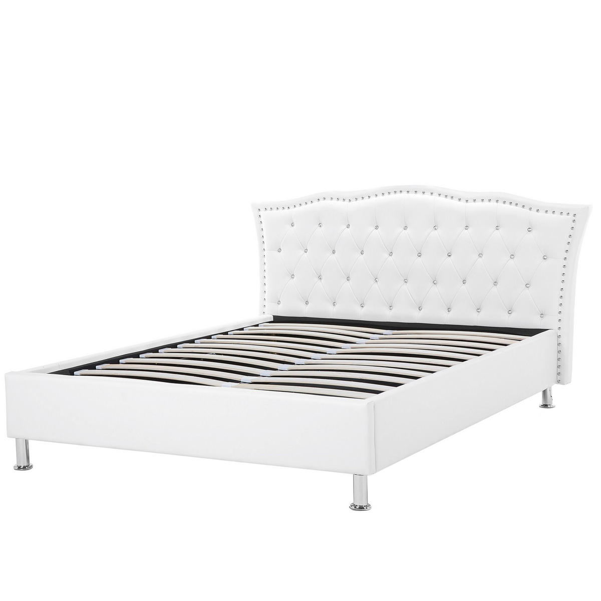 BETT 140/200cm Weiß Metz - Weiß, Textil (140/200cm) - Beliani
