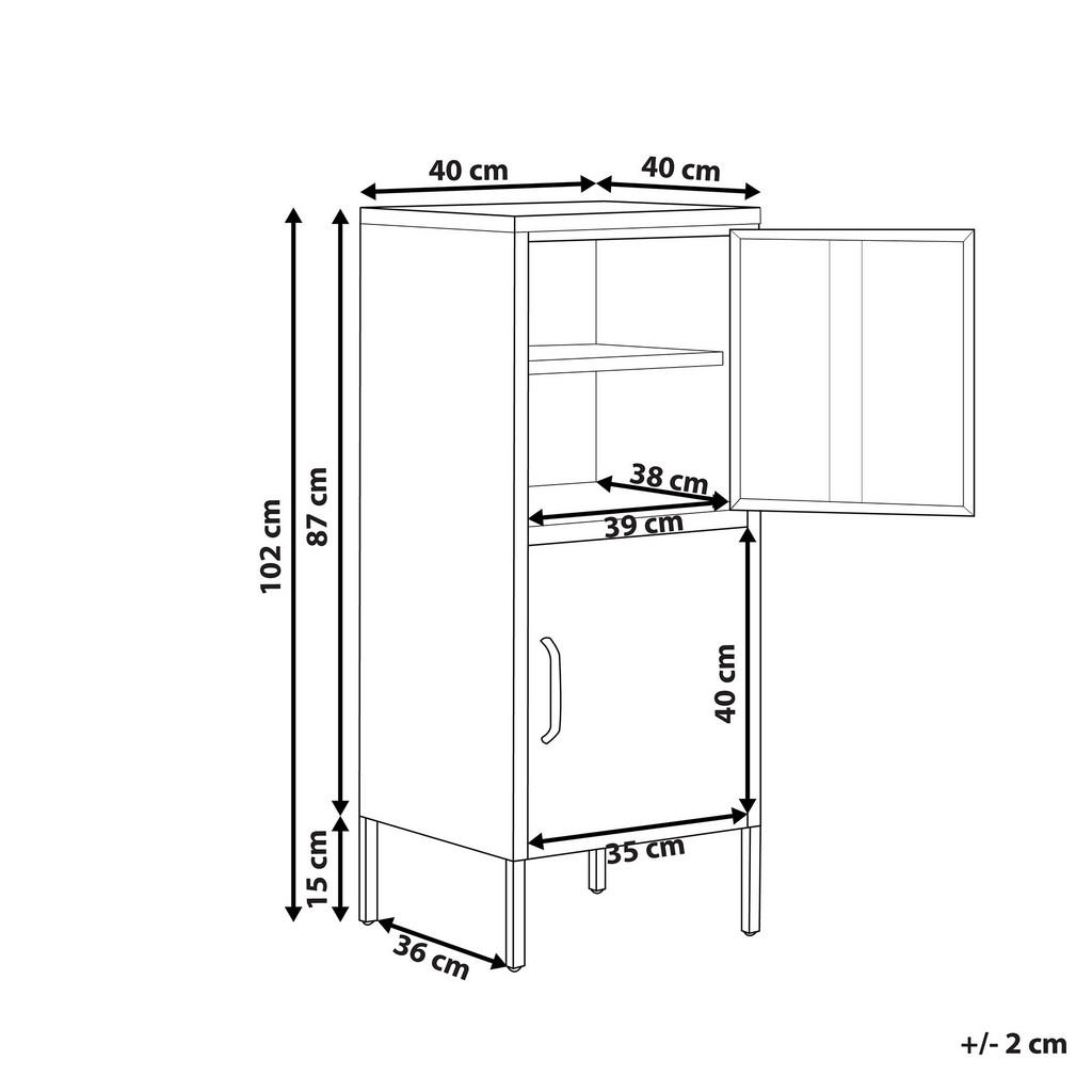 Thumbnail - Beliani Aktenschrank, Grün, Metall, 4 Fächer, 40x102x40 cm, Arbeitszimmer, Aktenschränke