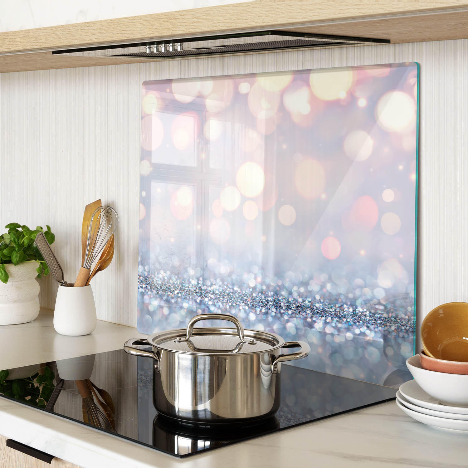 GLASPLATTE 60x52 cm Glänzendes Motiv - Beige, Glas (60/0.4/52cm) - TULUP