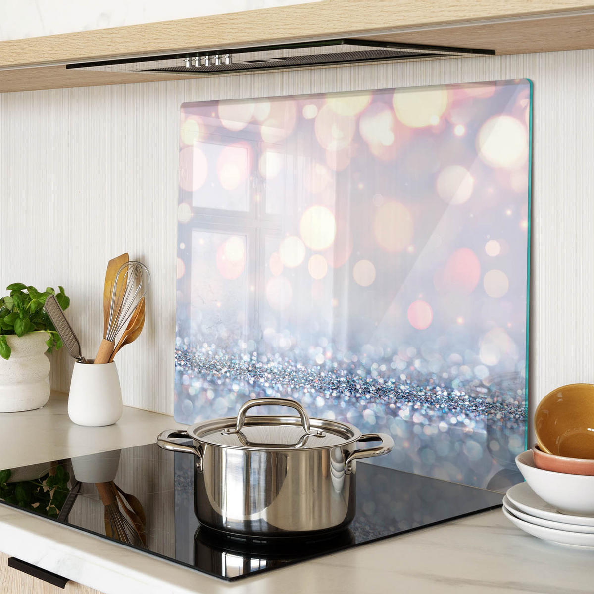 GLASPLATTE 60x52 cm Glänzendes Motiv - Beige, Glas (60/0.4/52cm) - TULUP