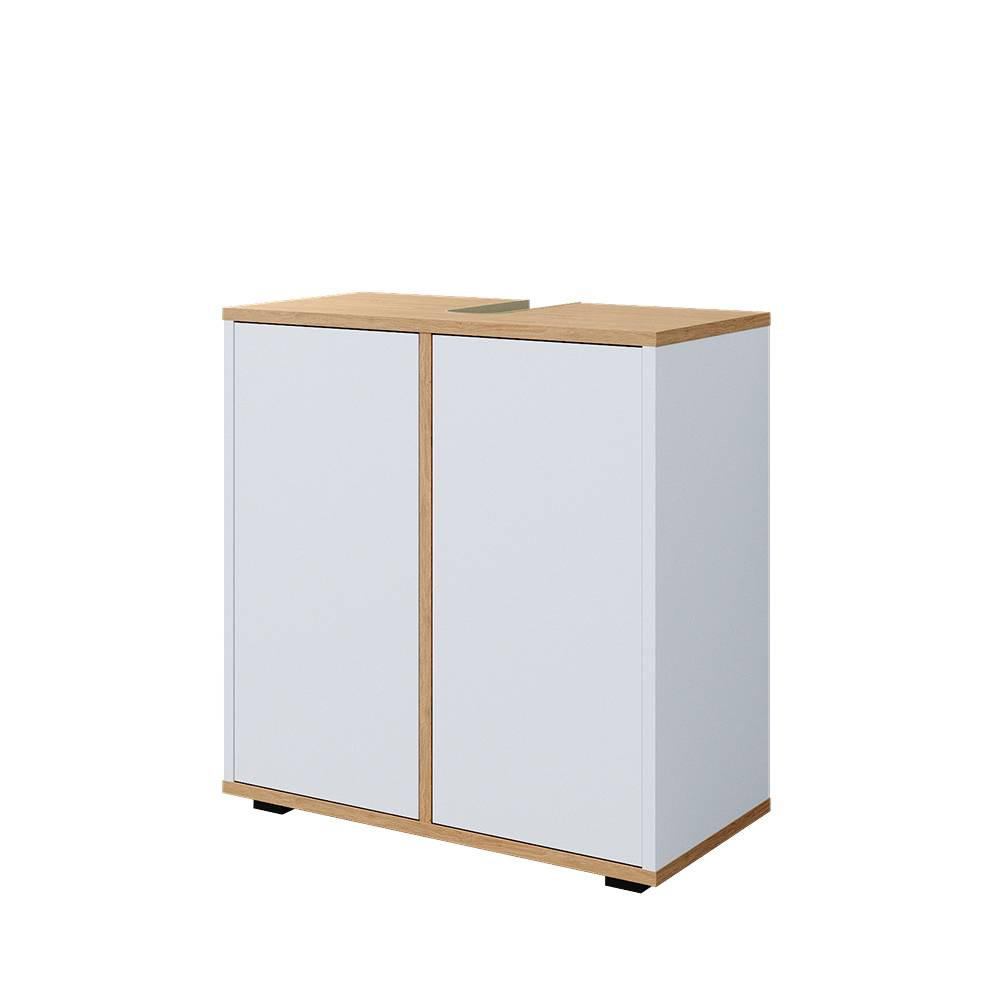 WASCHBECKENUNTERSCHRANK Didi Weiß/Artisan 60 x 62 cm mit 2 Türen - Weiß, Holzwerkstoff (60/62/30cm) - Vicco