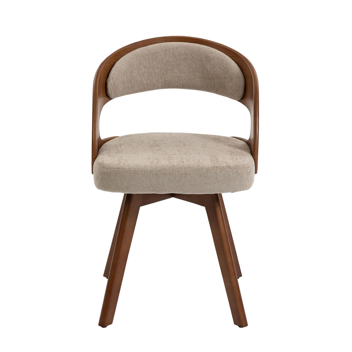 STUHL 2er-Set Esszimmerstuhl,360° drehbar,Massivholzrahmen,Leinenstoff,Braun - Braun, Holz (44/72/41cm) - LVHOM