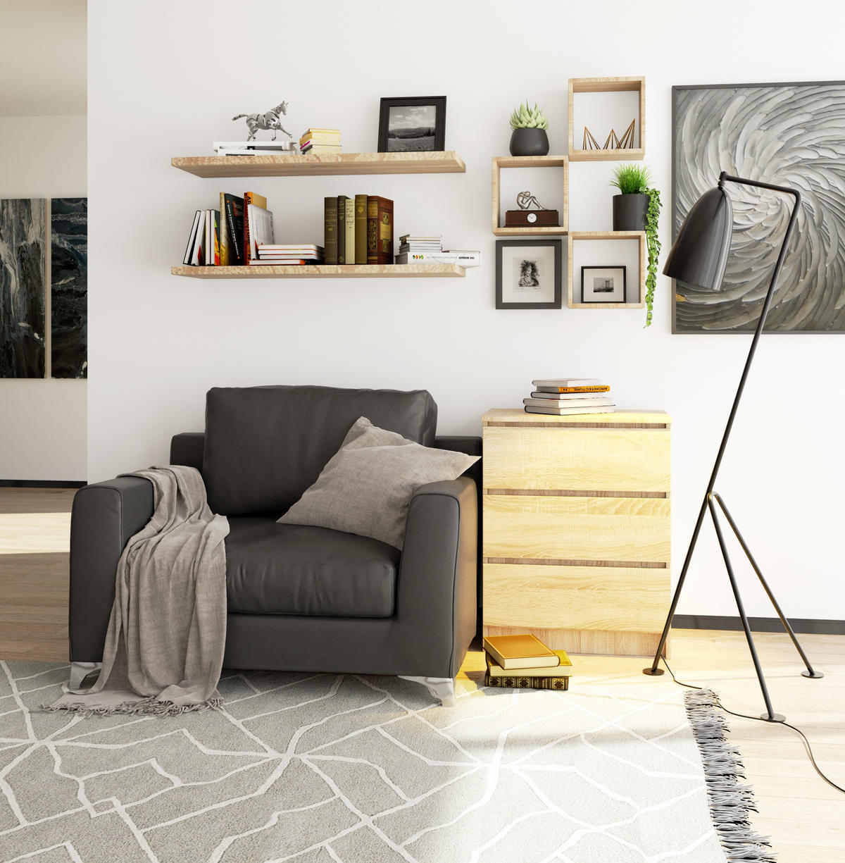 KOMMODE Eiche Sonoma 77/60/40 - Sonoma Eiche, Holzwerkstoff (60/77/40cm) - RAUMHIRSCH FURNITURE