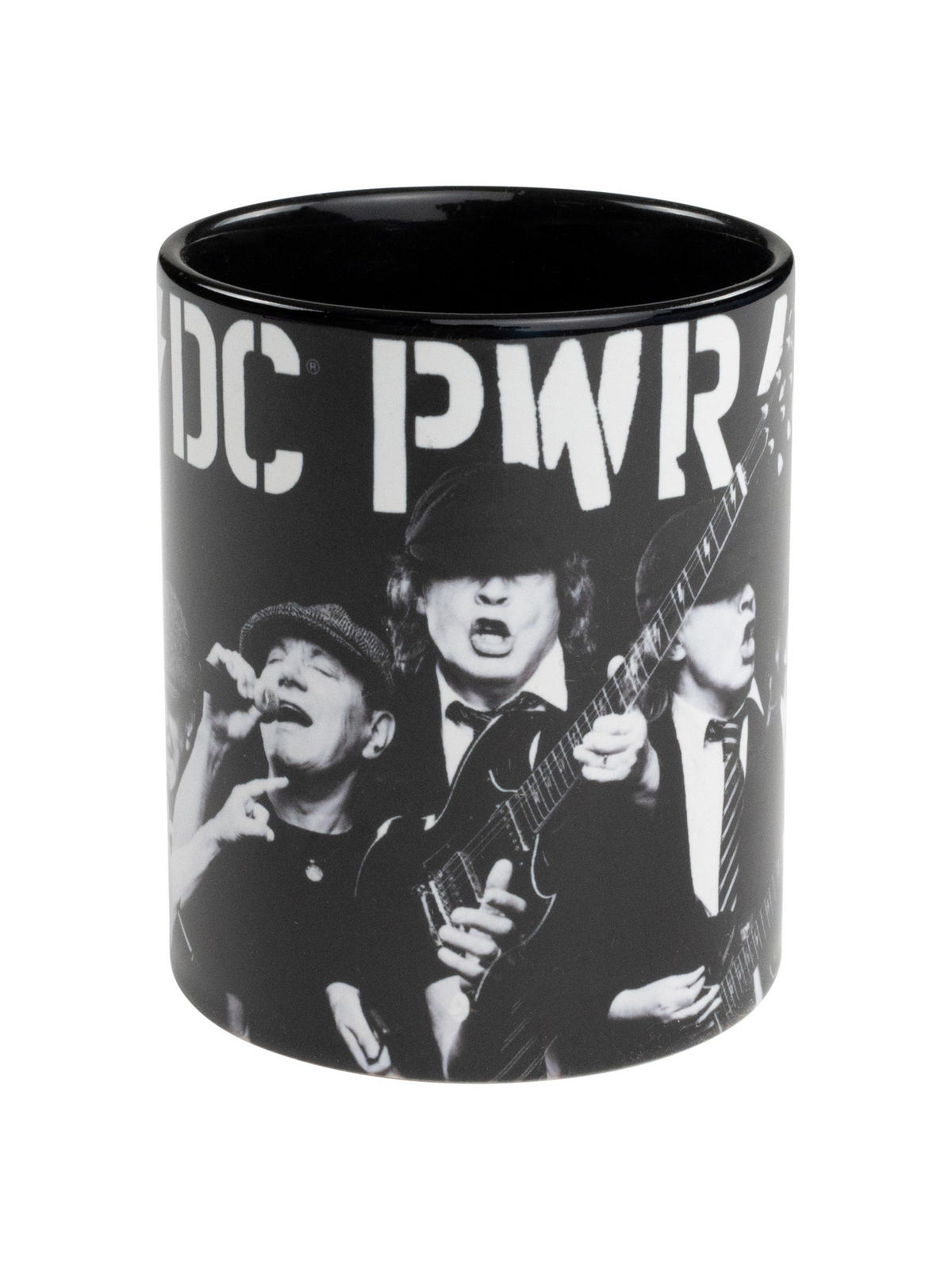 KAFFEEBECHER AC/DC PWR/UP Schwarz 320 ml - Schwarz, Keramik (0.32L) - United Labels