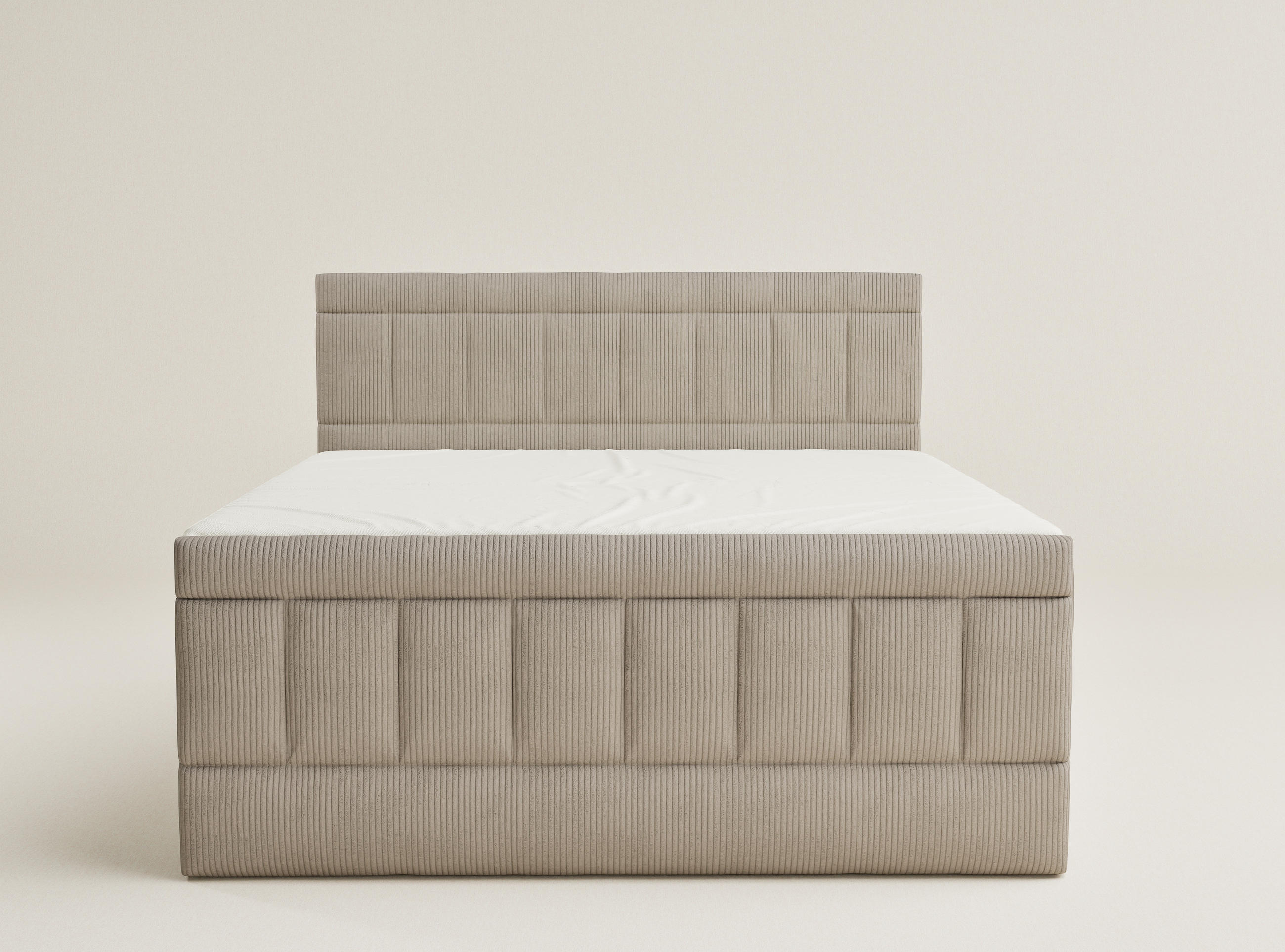 Thumbnail - Maison de Reve Boxspringbett, Beige, Textil, H3 + H4, Höhe ca. 37 cm, 200x200 cm, Hergestellt in Europa, Oeko-Tex® Stand...