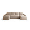 WOHNLANDSCHAFT mit Schlaffunktion SAVIO U Curio 15 - Beige, Textil (300/75/140cm) - Bedante
