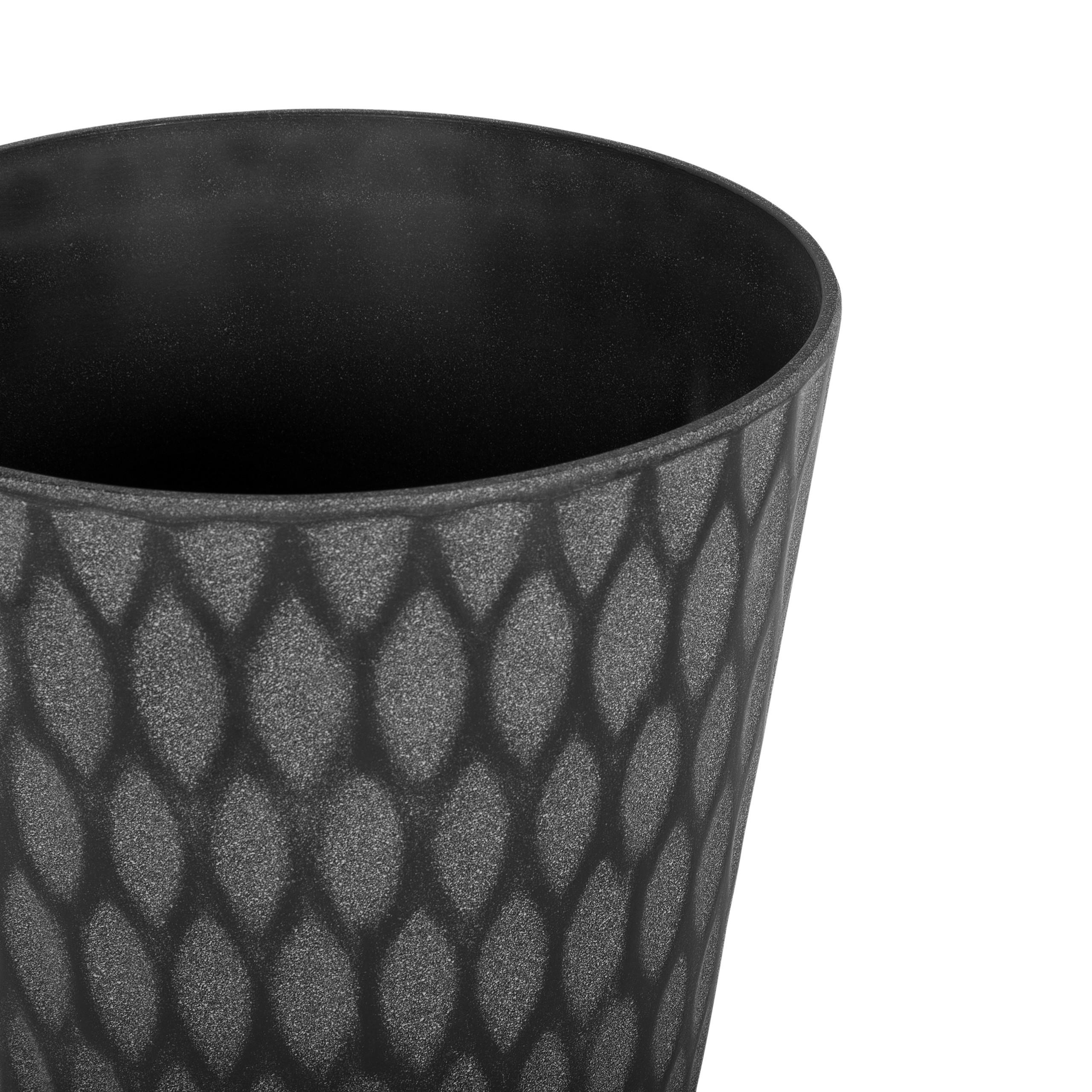 BLUMENTOPF dunkelgrau rund 36/36/36 cm Lavrio - Dunkelgrau, Naturmaterialen (36cm) - Beliani